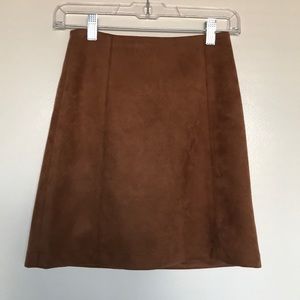 Tan suede high waist skirt!